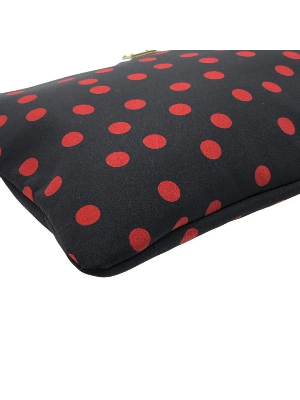 Dolce & Gabbana Dot Pattern Biju Pouch Clutch Canvas Black Red Party Going